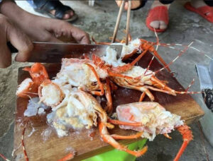 Phanh phui chiêu trò bơm tạp chất vào tôm hùm chết lừa người mua