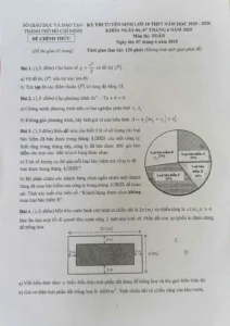 Đề thi chính thức môn toán