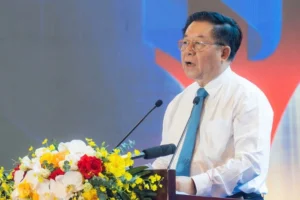 Trưởng ban Tuyên giáo và Dân vận trưng ương Nguyễn Trọng Nghĩa phát biểu khai mạc Hội Báo năm 2025