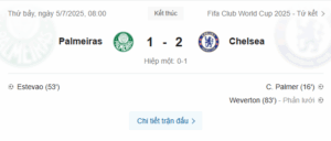 Chelsea hạ Palmeiras 2-1 nhờ pha phản lưới